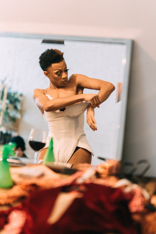 Man cross-dressing