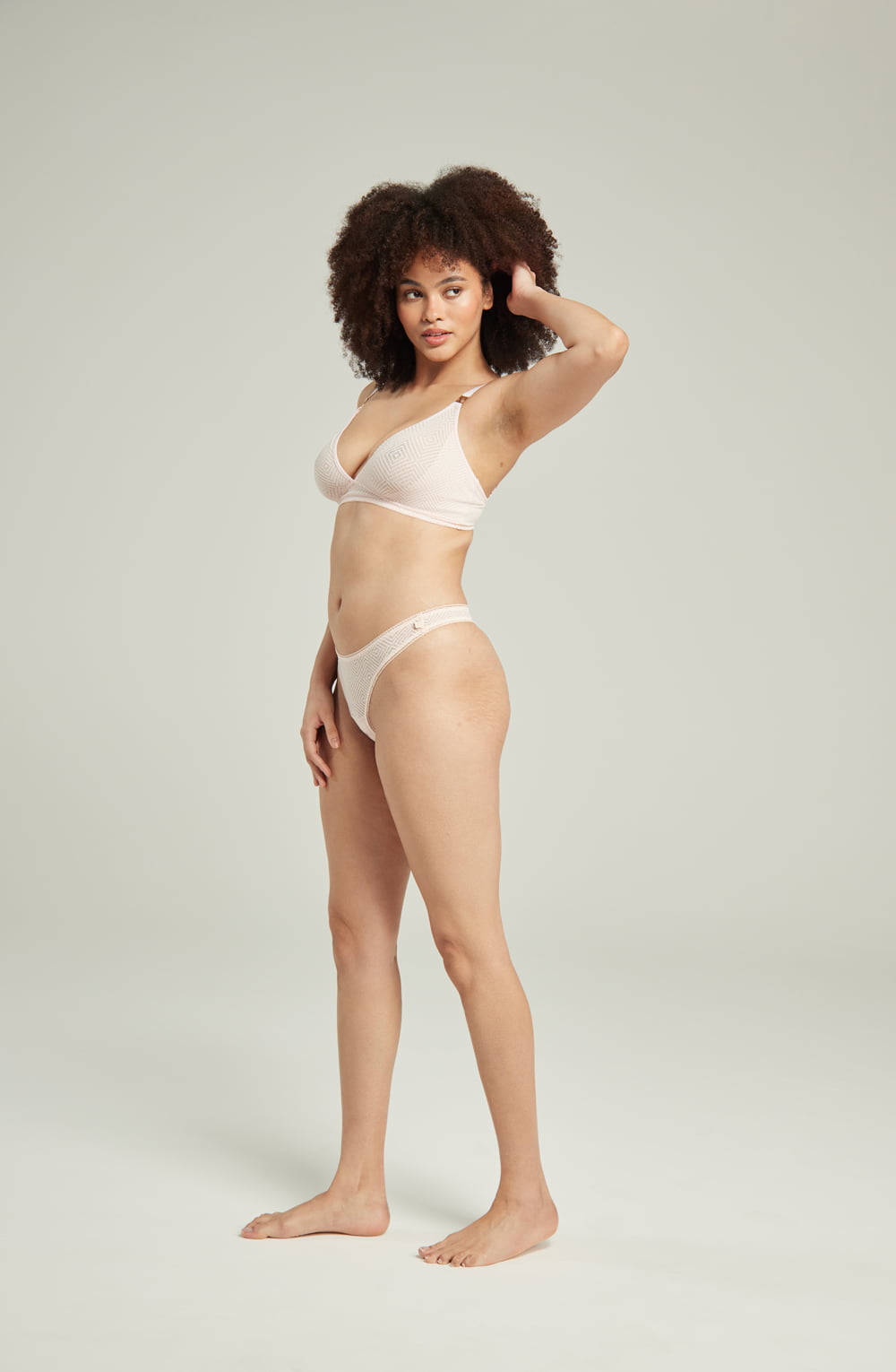 The Sheer Deco Barely There Thong Blush Pink | Briefs & Thongs | Nudea
