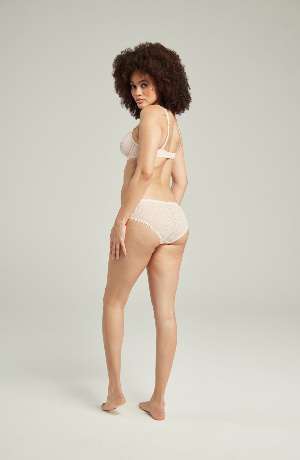The Sheer Deco Hipster Brief Blush Pink | Briefs & Thongs | Nudea