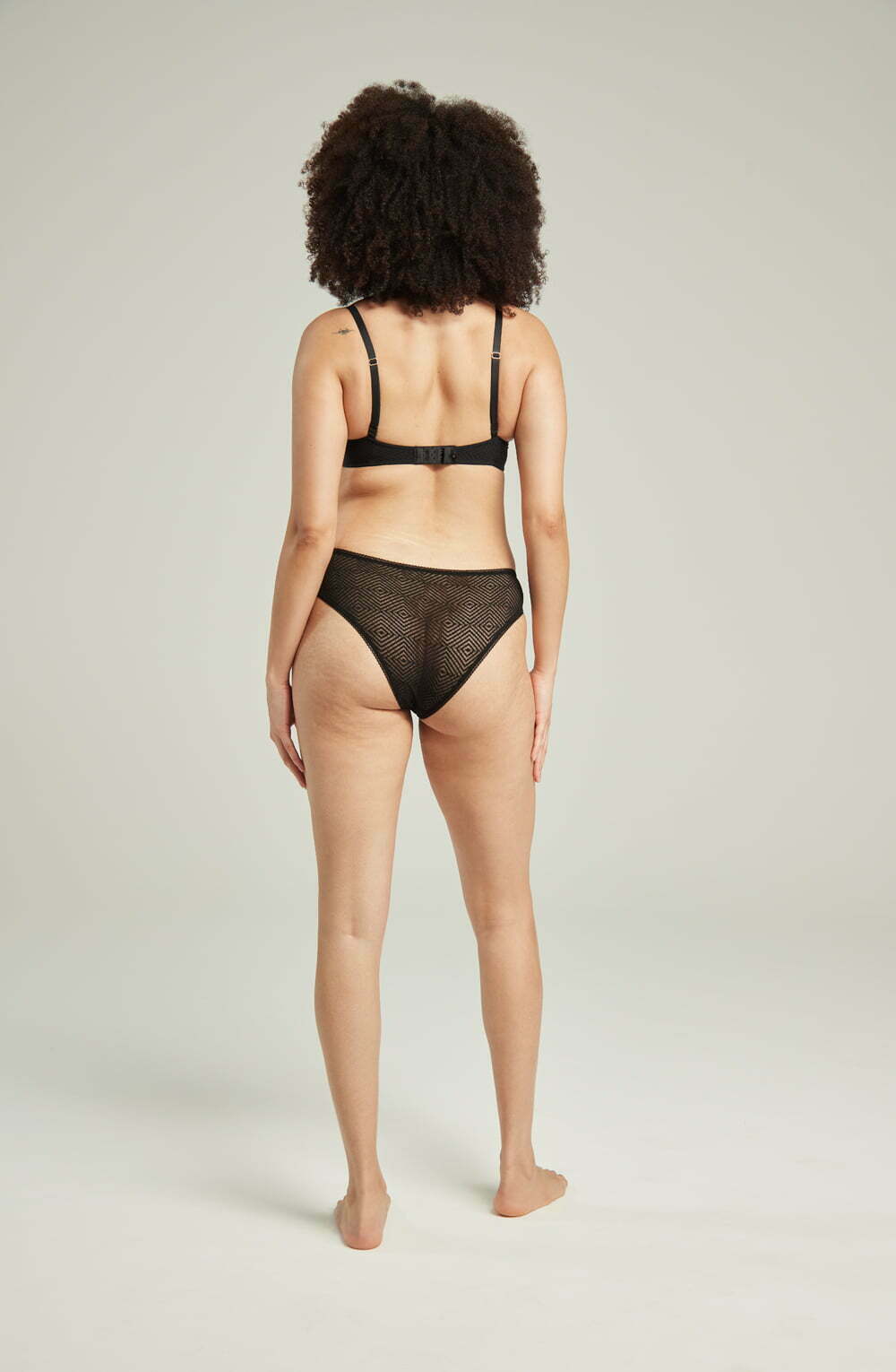 The Sheer Deco High Leg Brief Black | Briefs & Thongs | Nudea