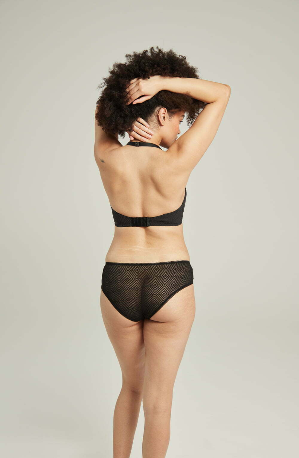The Sheer Deco Hipster Brief Black | Briefs & Thongs | Nudea