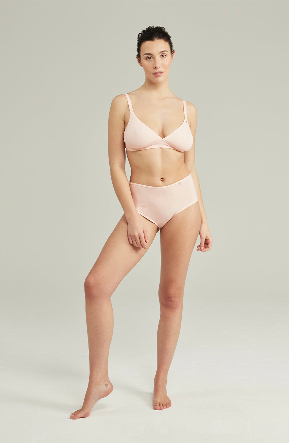 The Second Skin Stretch High Waist Brief Blush Pink | Briefs & Thongs | Nudea