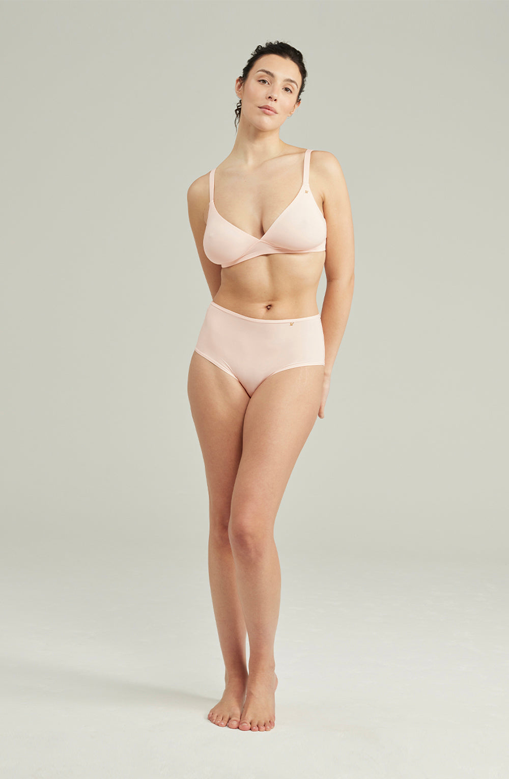 The Second Skin Stretch High Waist Brief Blush Pink | Briefs & Thongs | Nudea