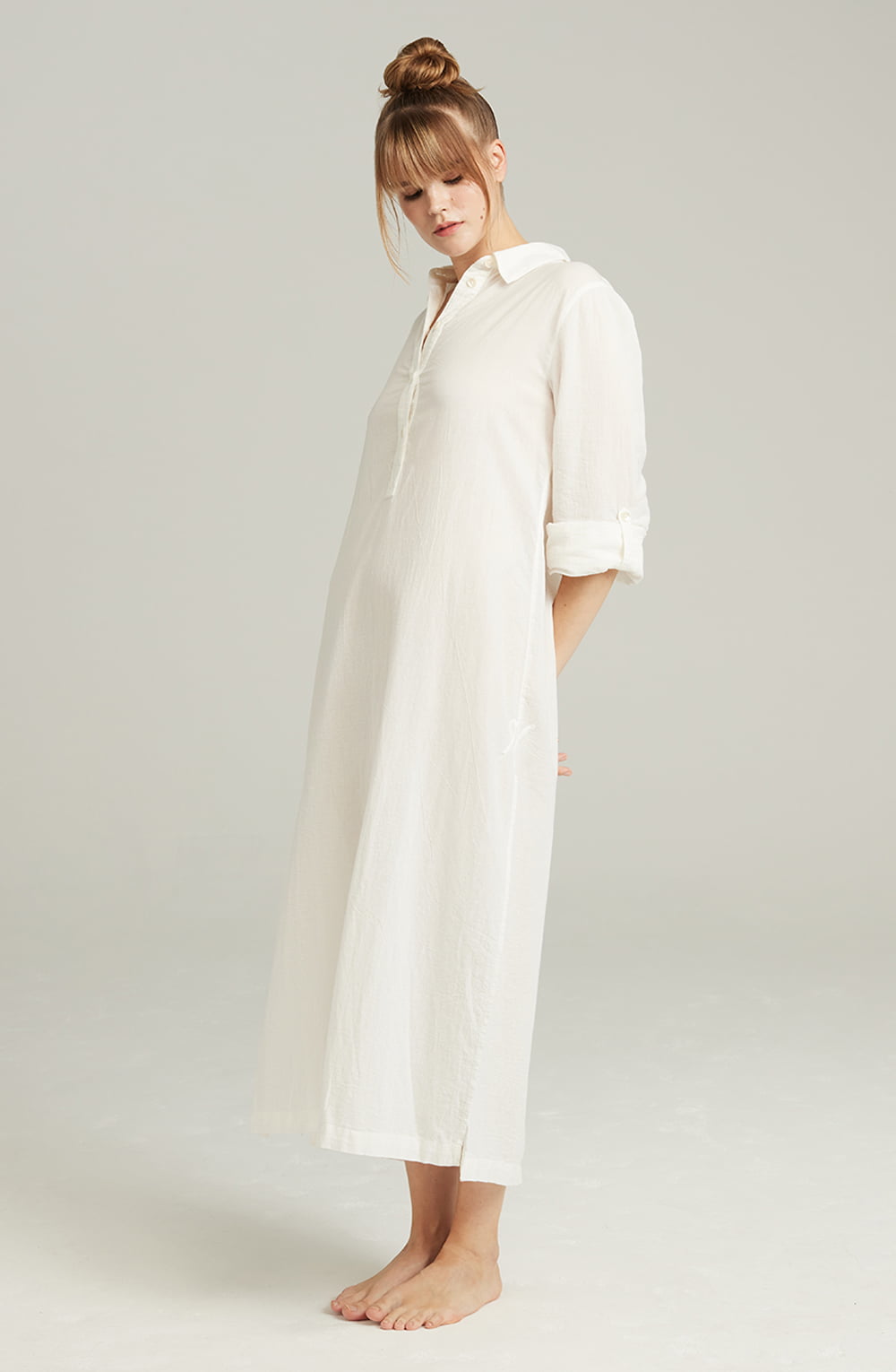 The Maxi Shirt Organic Cotton White | Nightdresses | Nudea