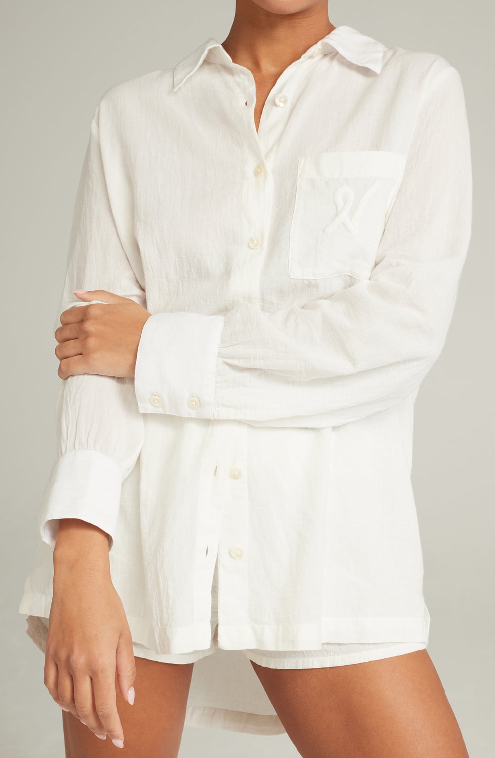 The Midi Shirt Organic Cotton White | Nightdresses | Nudea