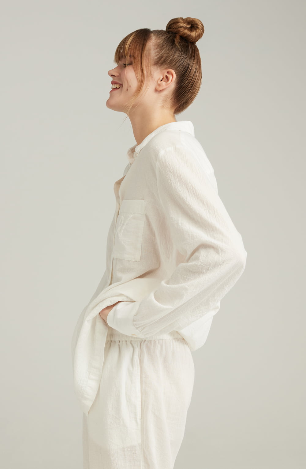 The Midi Shirt Organic Cotton White | Nightdresses | Nudea