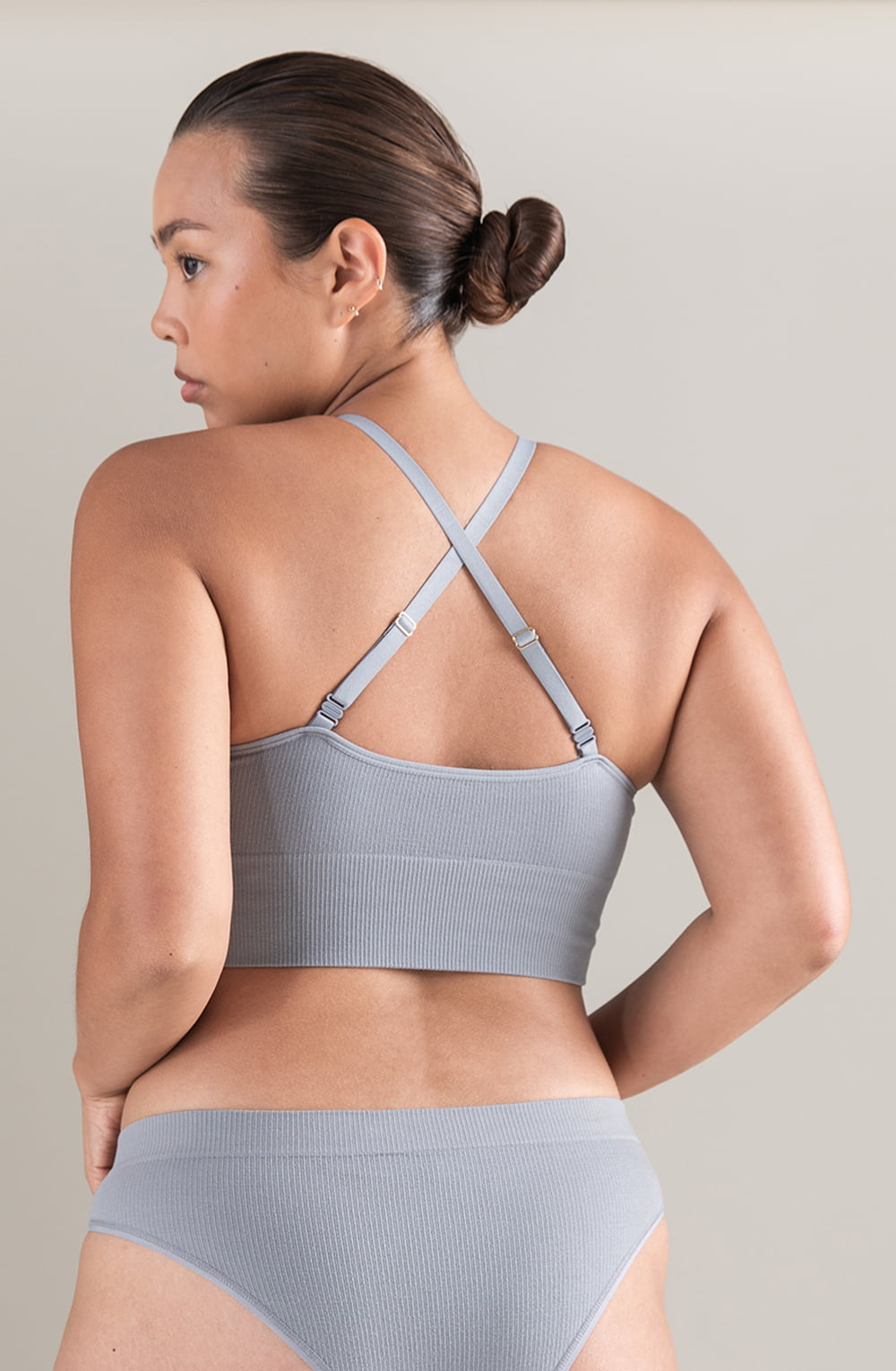 The TENCEL Seamless Bralette White Sand | Lingerie Sets | Nudea
