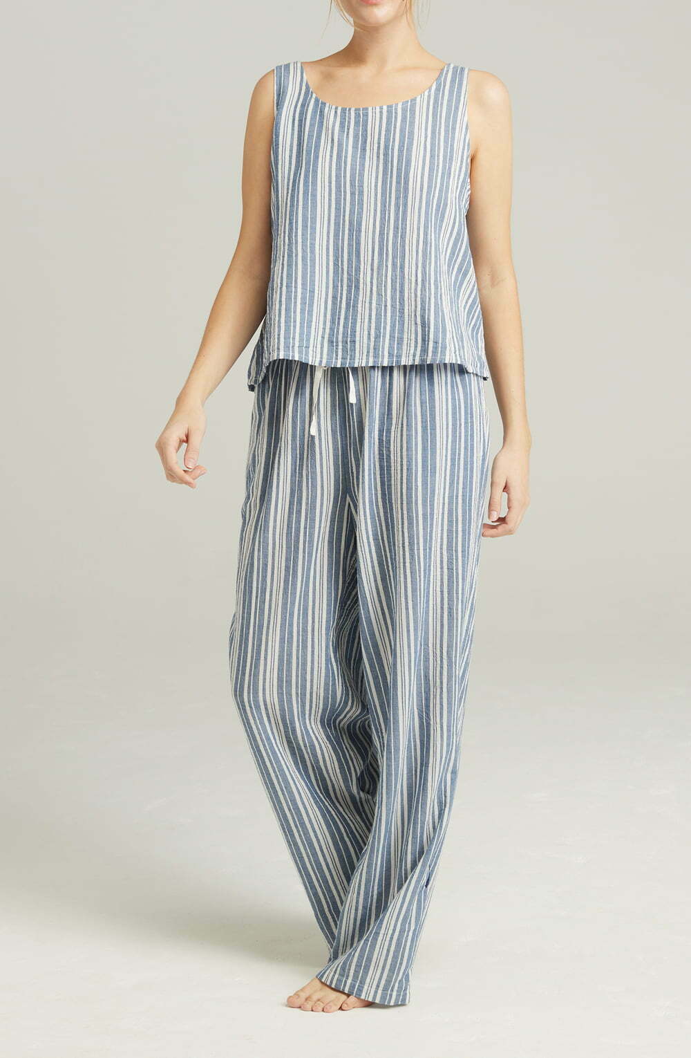 The Classic Trouser French Navy Stripe | Pyjamas | Nudea