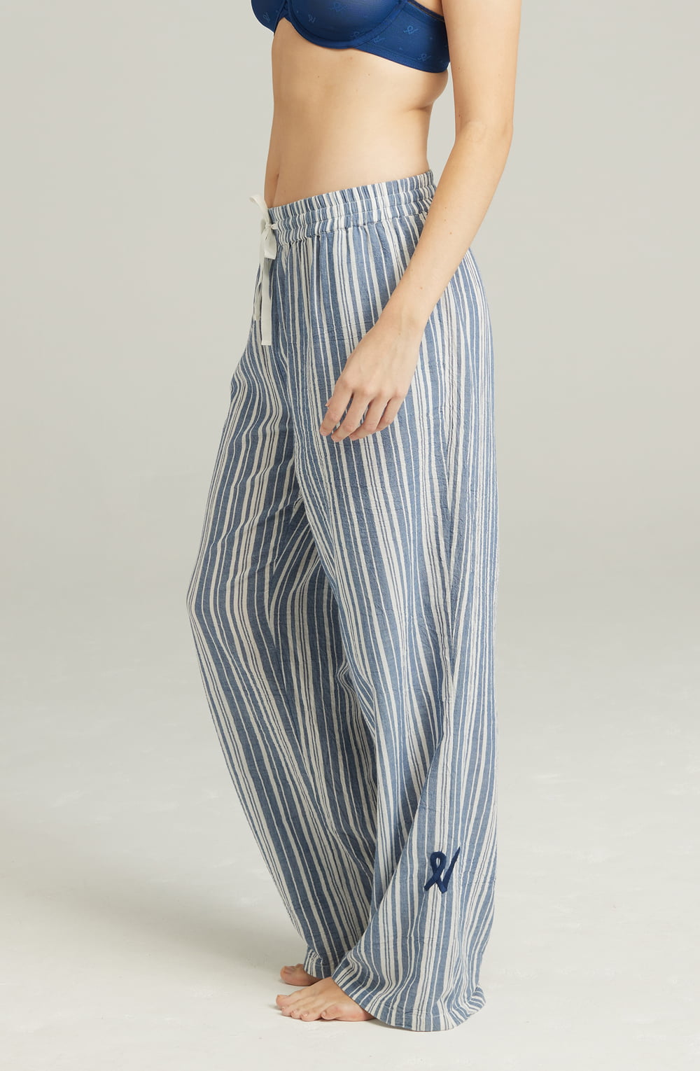 The Classic Trouser French Navy Stripe | Pyjamas | Nudea