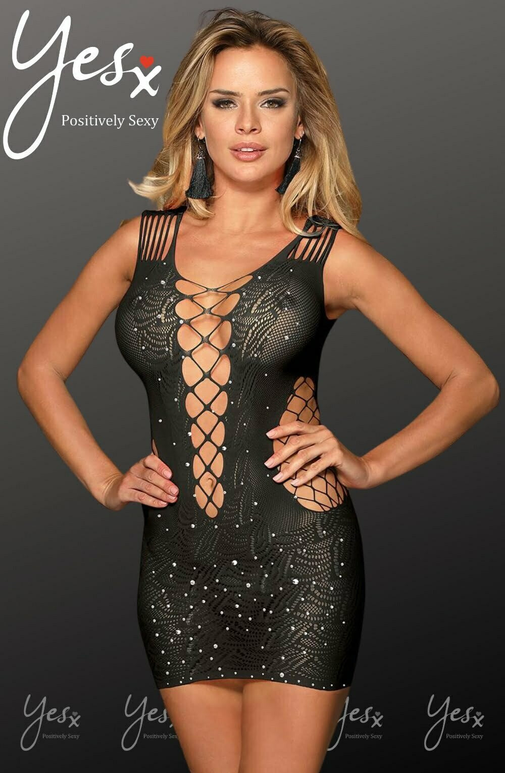 YesX YX848 Sparkly Black Dress | Dresses | YesX