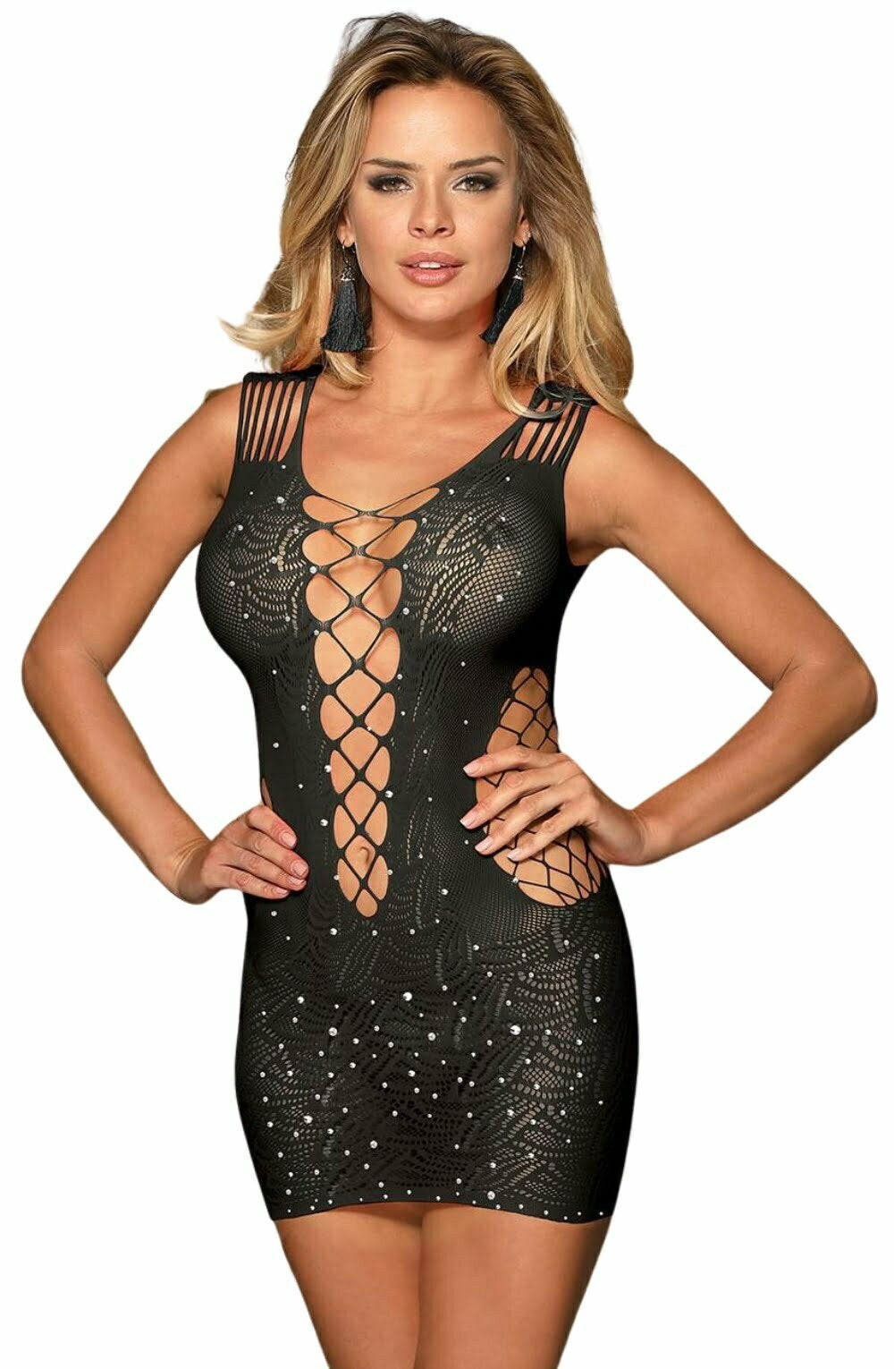 YesX YX848 Sparkly Black Dress | Dresses | YesX