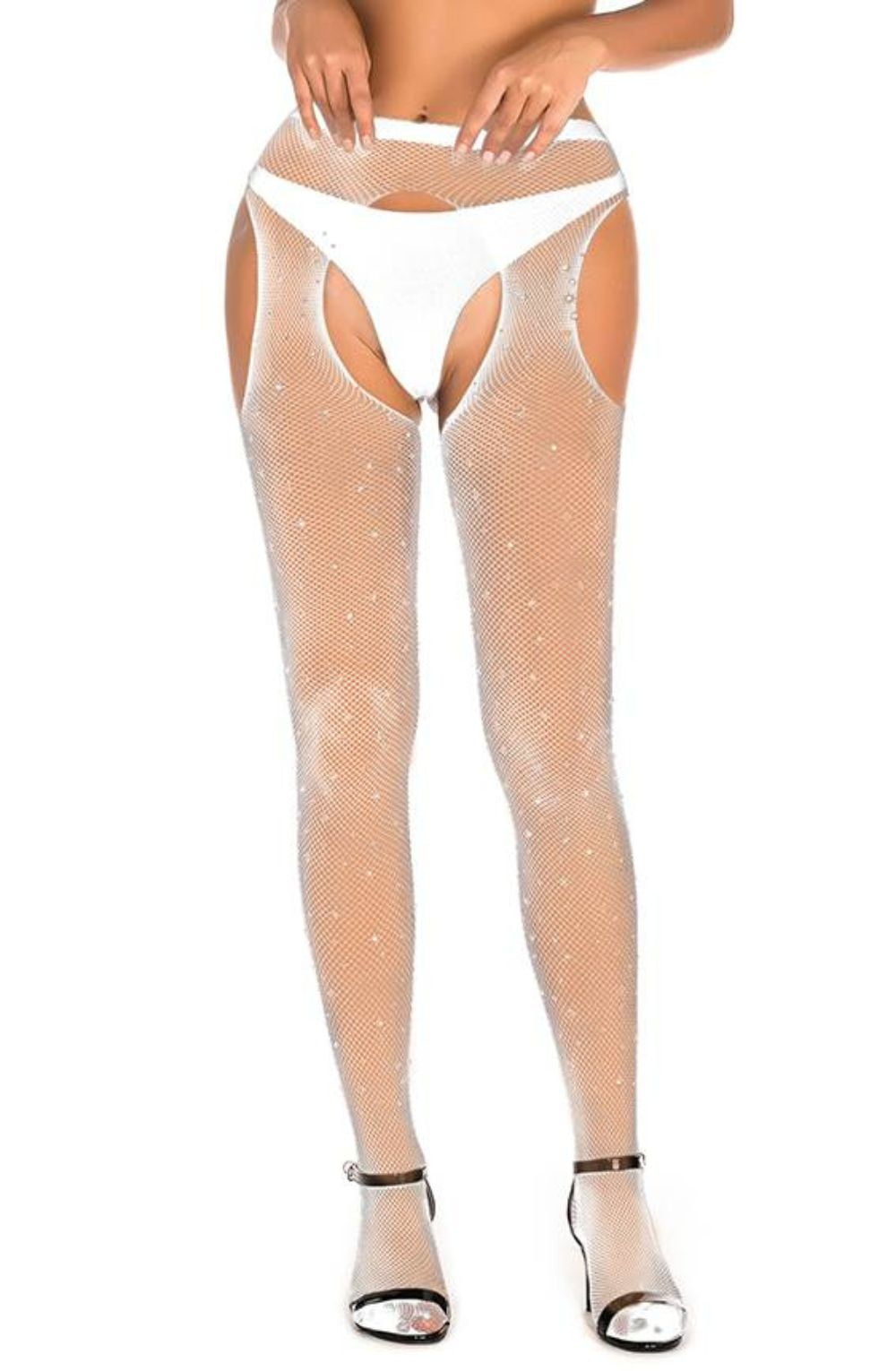 YesX YX851 Sparkly Fishnet White | sparkf, Tights | YesX