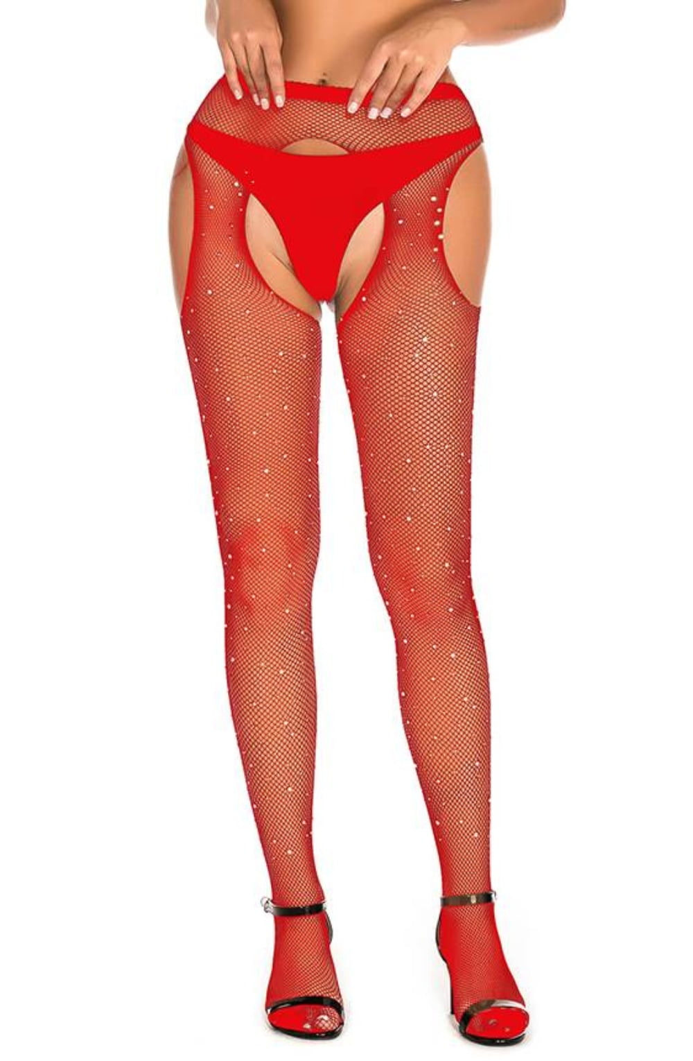 YesX YX852 Sparkly Fishnet Red | sparkf, Tights | YesX