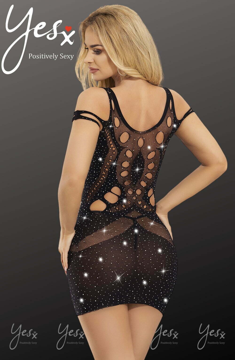 YesX YX853 Sparkly Black Dress | Dresses | YesX