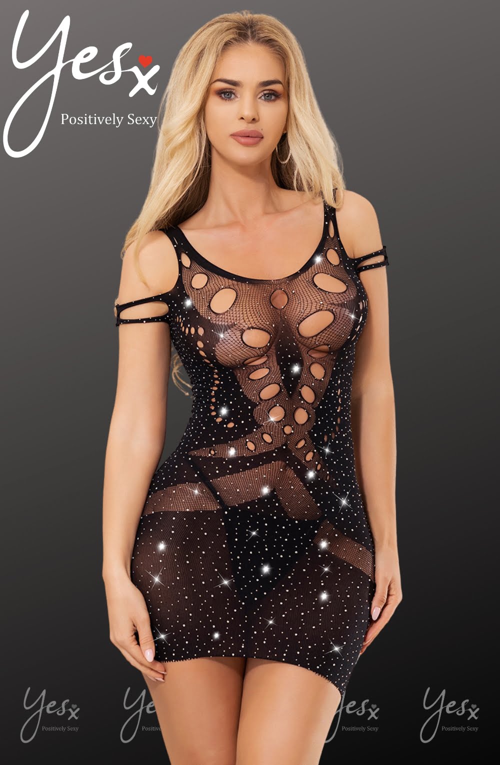 YesX YX853 Sparkly Black Dress | Dresses | YesX