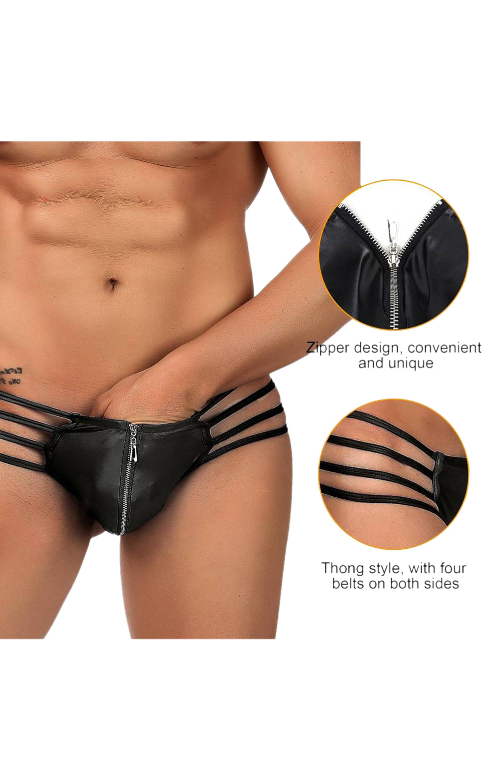 YesX YX971 Men's Thong Black | YesX