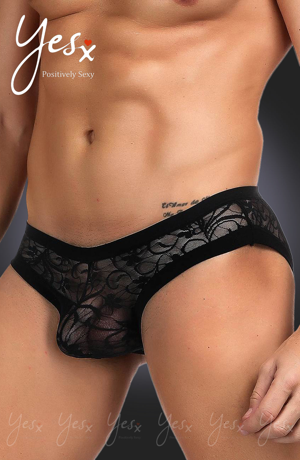 YesX YX973 Men's Brief Black | YesX