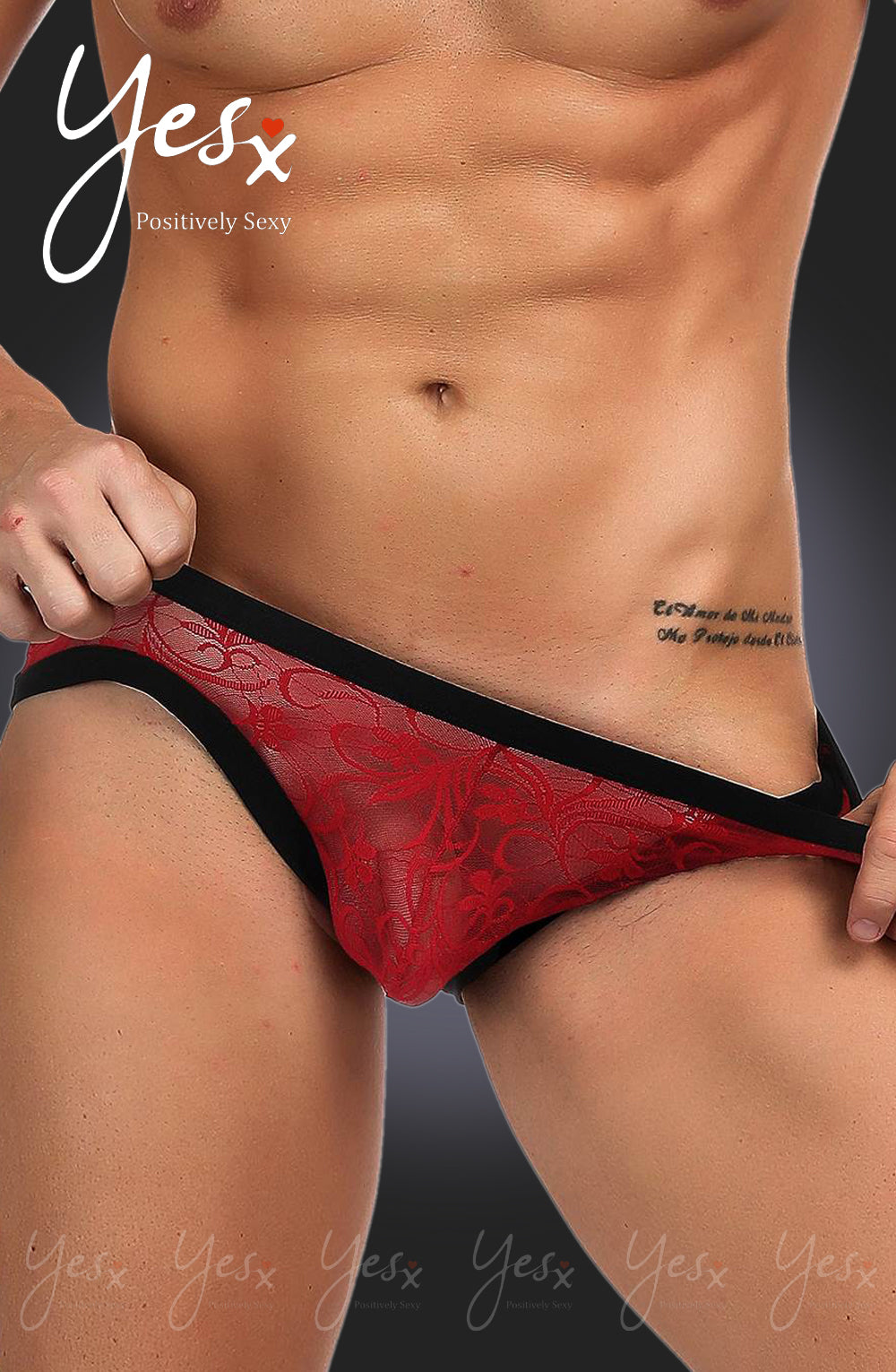 YesX YX974 Men's Brief Red/Black | YesX