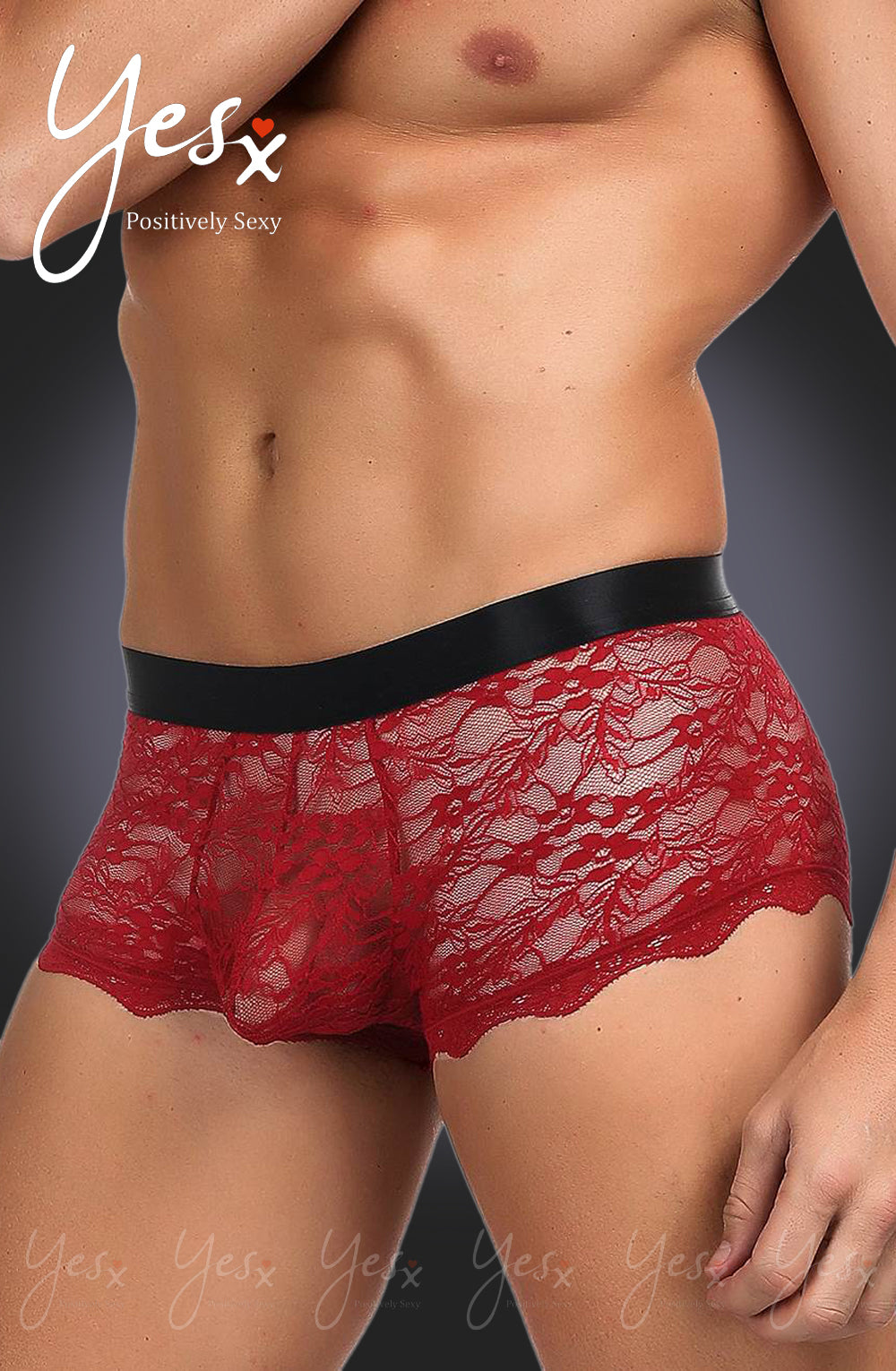 YesX YX976 Men's Boxer Brief Red/Black | YesX