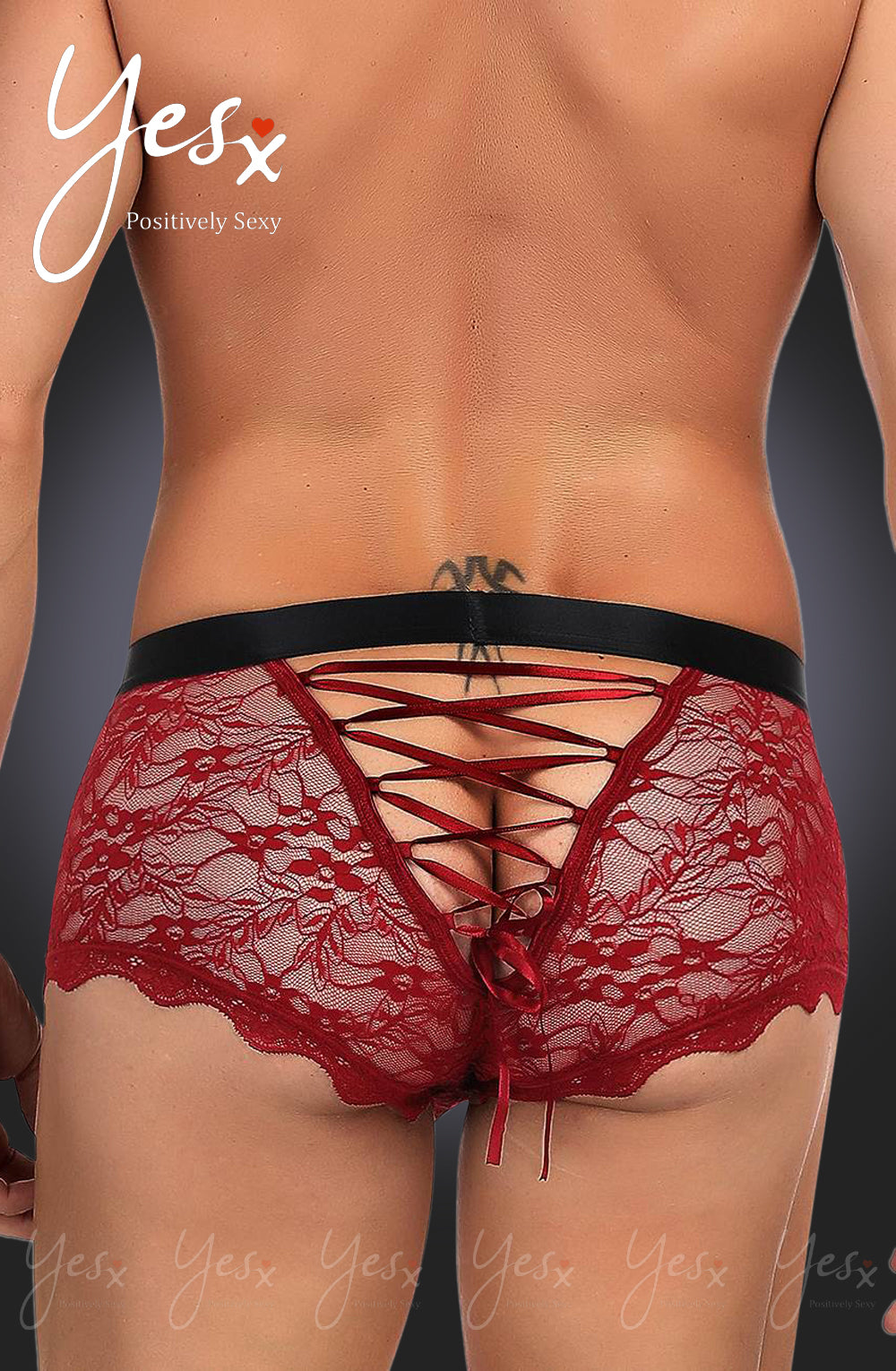 YesX YX976 Men's Boxer Brief Red/Black | YesX