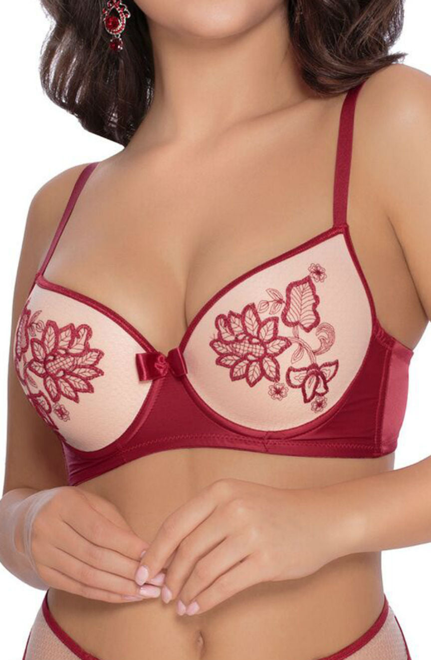 Roza Mehendi Push Up Bra Claret | bra70c, claret, Lingerie Sets, meh | Roza