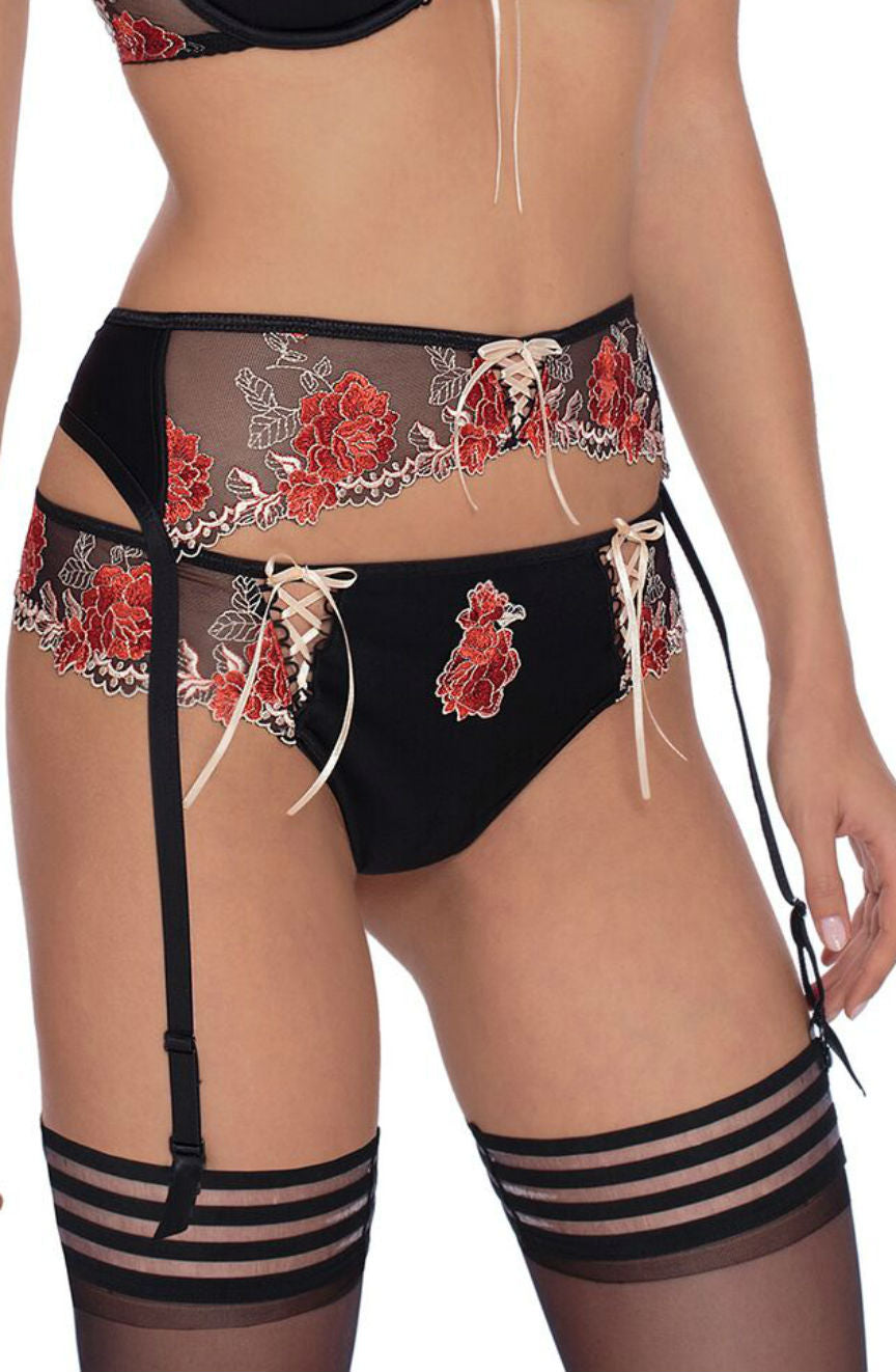 Roza Natali Black Susp Belt | black70a, Hosiery, natblack | Roza