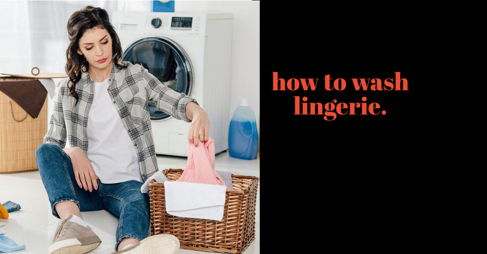 woman washing lingerie