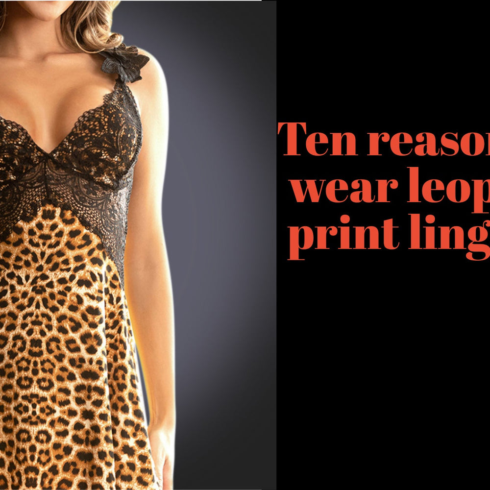 Woman wearing leopard print lingerie