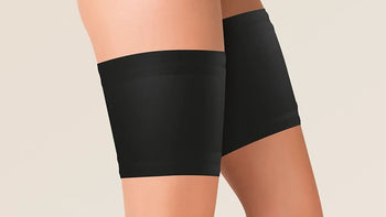woman wearing a satin thigh band