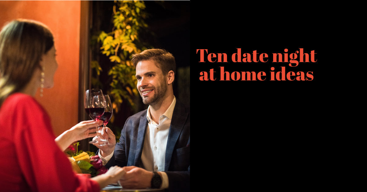 man and woman having a date night at home