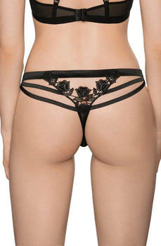 woman wearing a black ROZA THONG