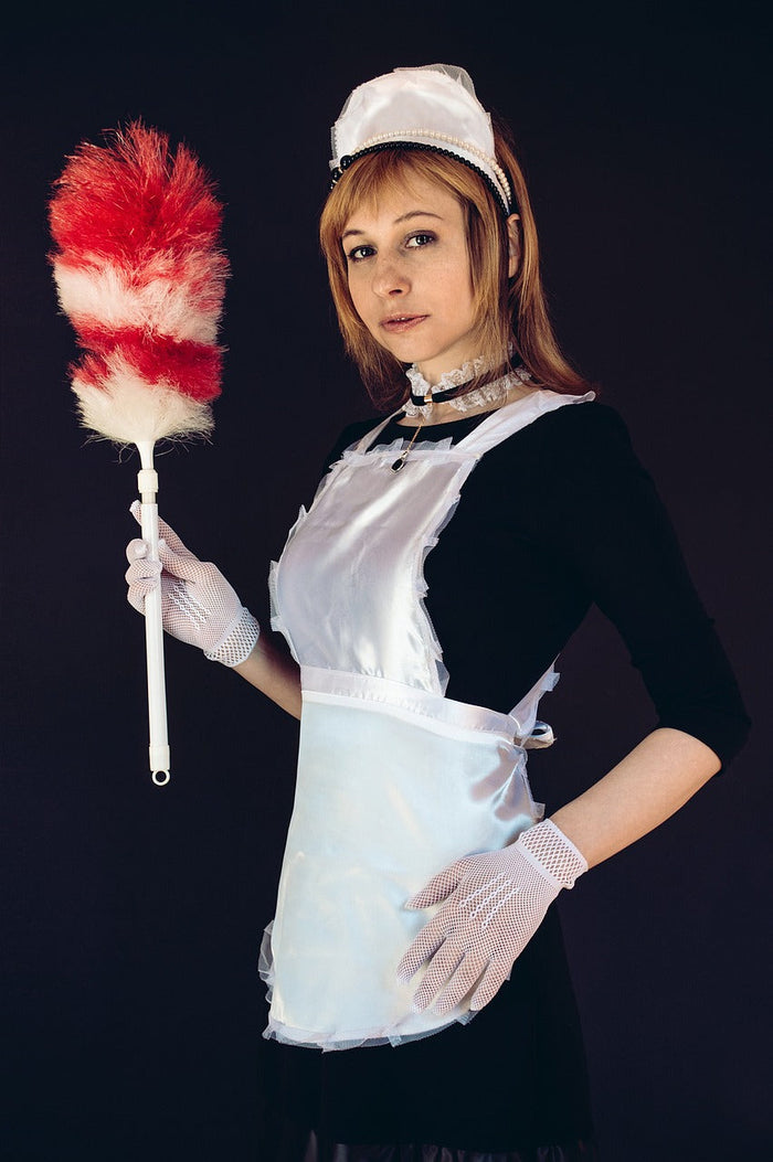 Woman wearing a French Maid outfit