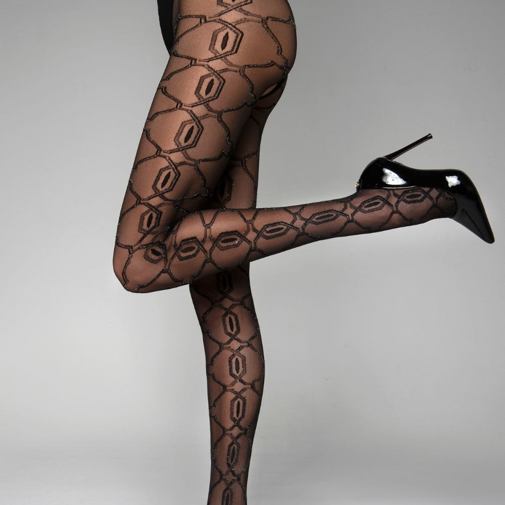 
                      
                        Black Secret BS140 Crotchless Tights With Lurex
                      
                    