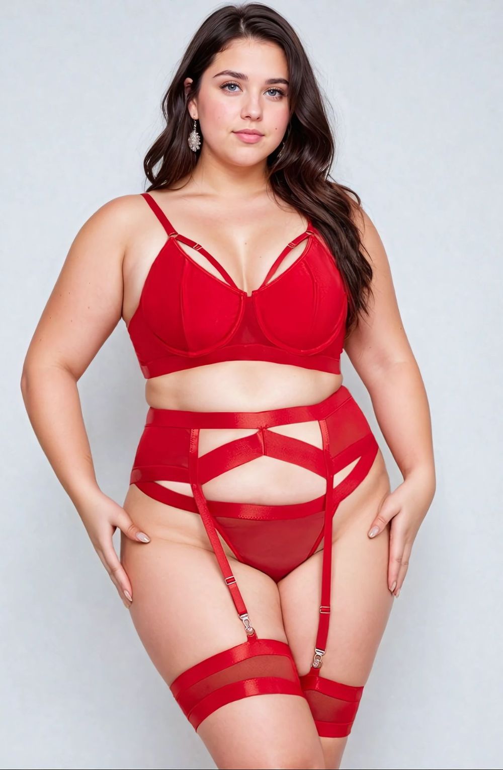 YesX YX870Q Bondage Garter Bra Set Up To 2XL | Lingerie Sets | YesX