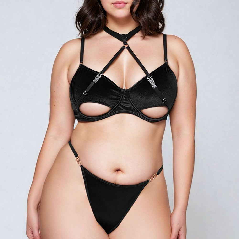 YesX YX871Q Hollow Cut Halter Bra Set | Lingerie Sets | YesX