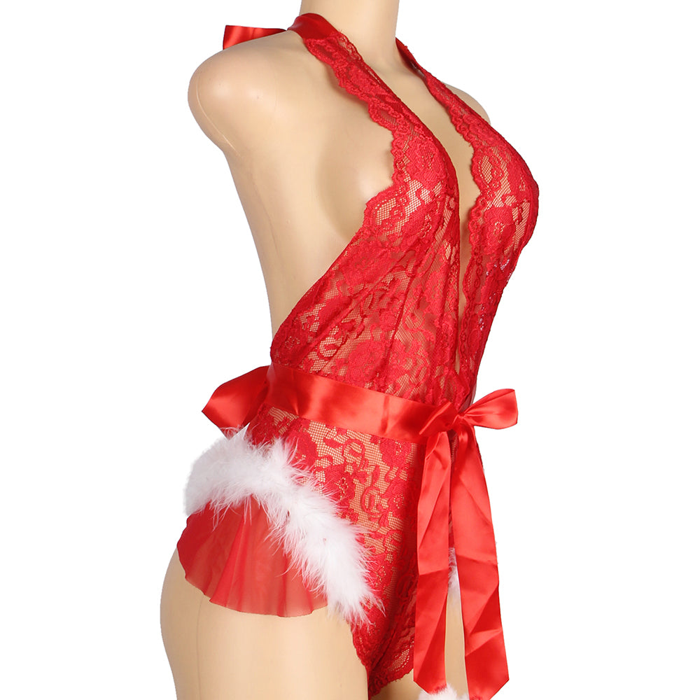 
                      
                        YesX YX874 Christmas Lace Halter Neck Teddy
                      
                    