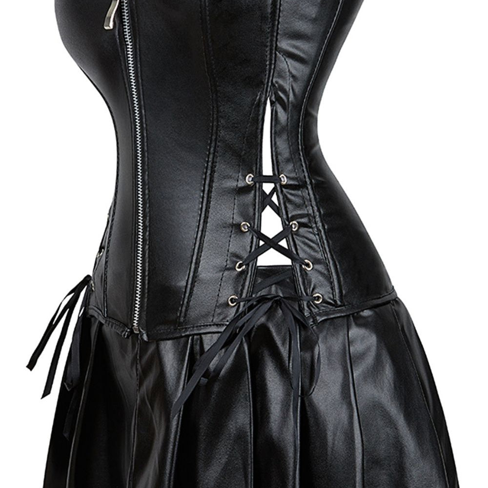 
                      
                        YesX YX897 Faux Leather Corset & Skirt
                      
                    