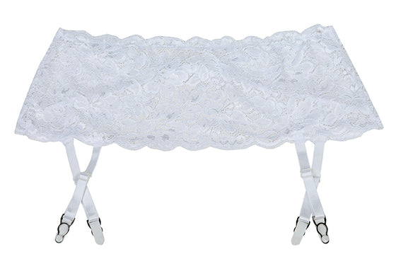 Shirley of Hollywood SoH 20146 Lace Suspender Belt White One Size | Hosiery | Shirley of Hollywood
