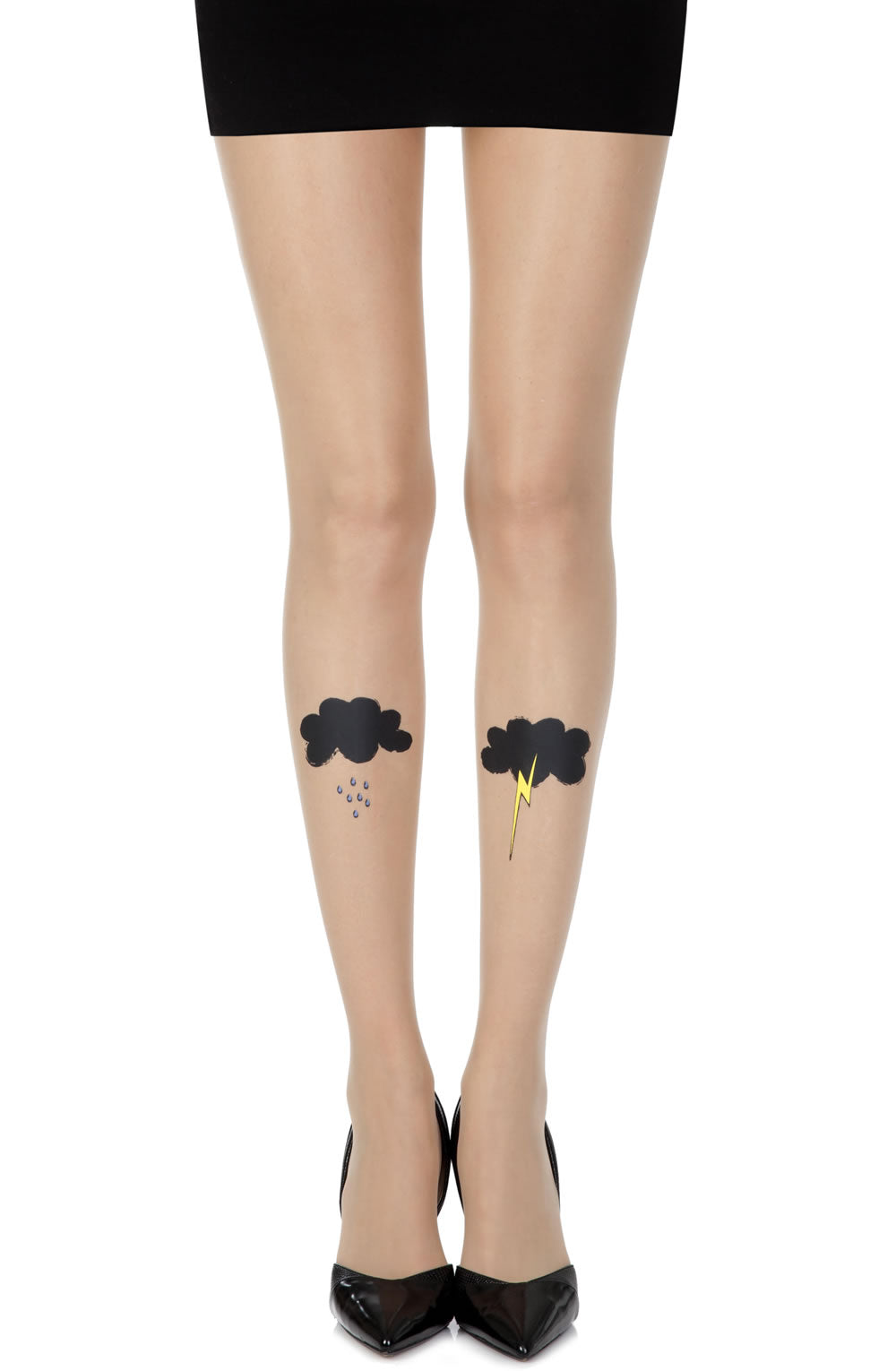 Zohara "The Perfect Storm" Skin Sheer Print Tights | 20d, Hosiery | Zohara