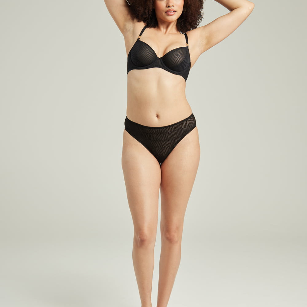 
                      
                        The Sheer Deco High Leg Brief Black | Briefs &amp; Thongs | Nudea
                      
                    