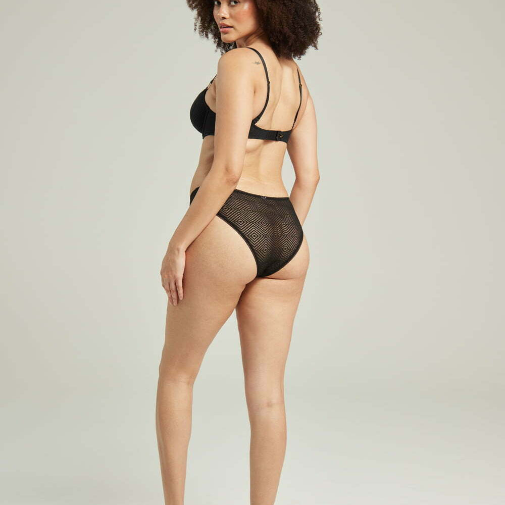 
                      
                        The Sheer Deco High Leg Brief Black | Briefs &amp; Thongs | Nudea
                      
                    