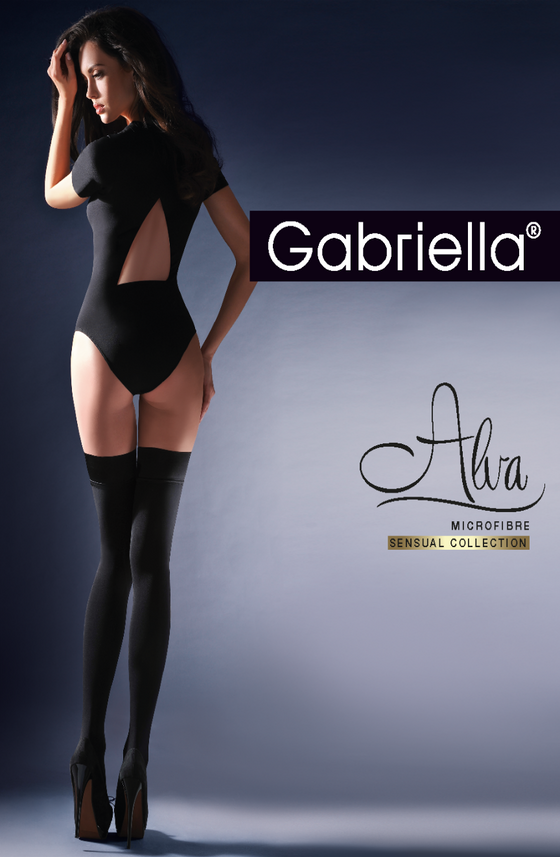 Gabriella Calze Alva Hold Ups Black | gabh, Hosiery | Gabriella