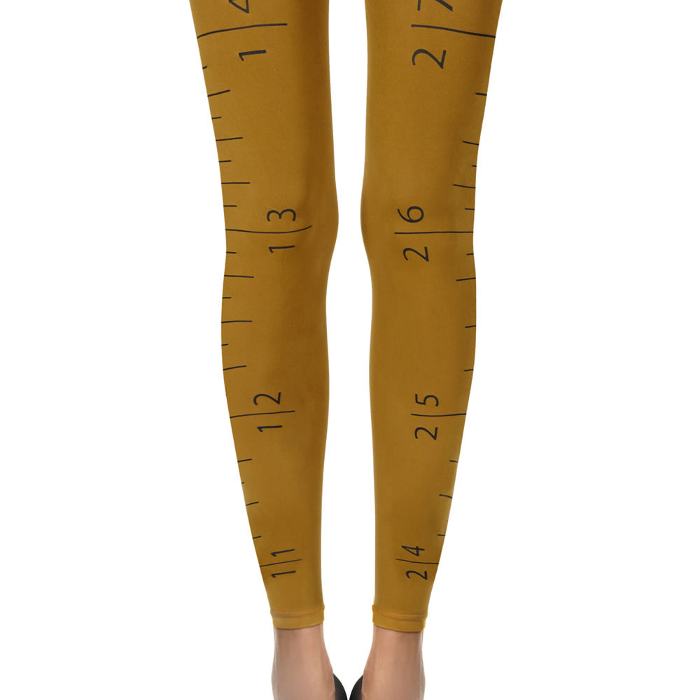 Zohara "Tape Measure" Mustard Footless Tights | 120d, footless, Hosiery | Zohara