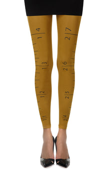  Zohara "Tape Measure" Mustard Footless Tights | 120d, footless, Hosiery | Zohara