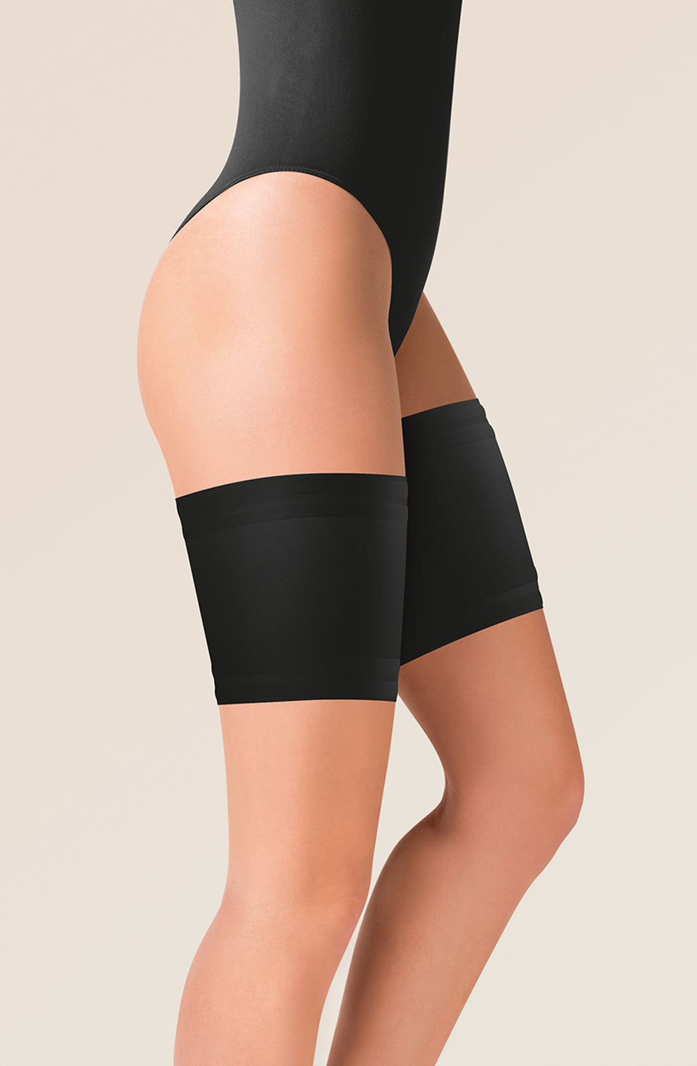 Gabriella Satin Thigh Band 510 Black | Hosiery | Gabriella