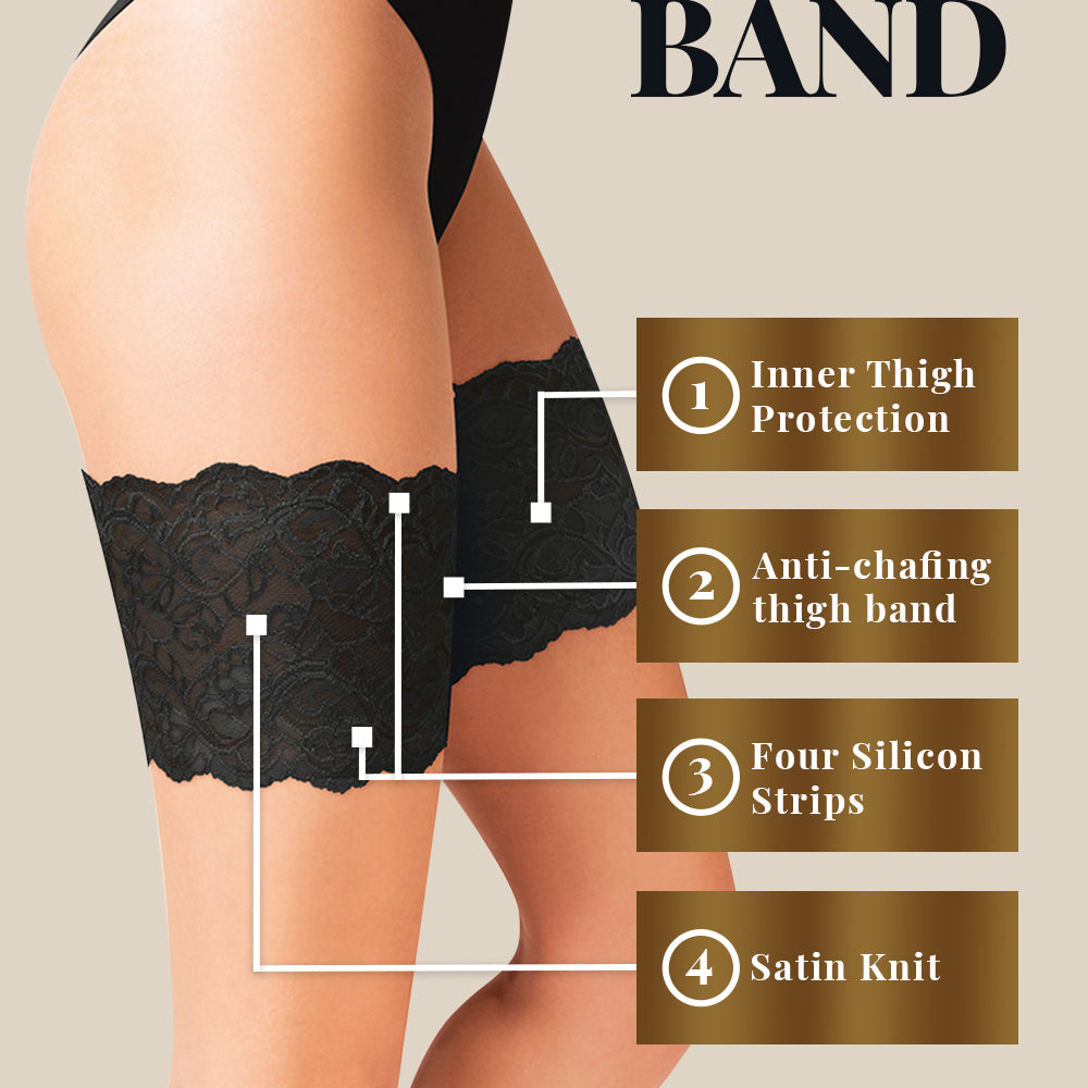 Gabriella Lace Thigh Band 509 Black | Hosiery, thighband | Gabriella