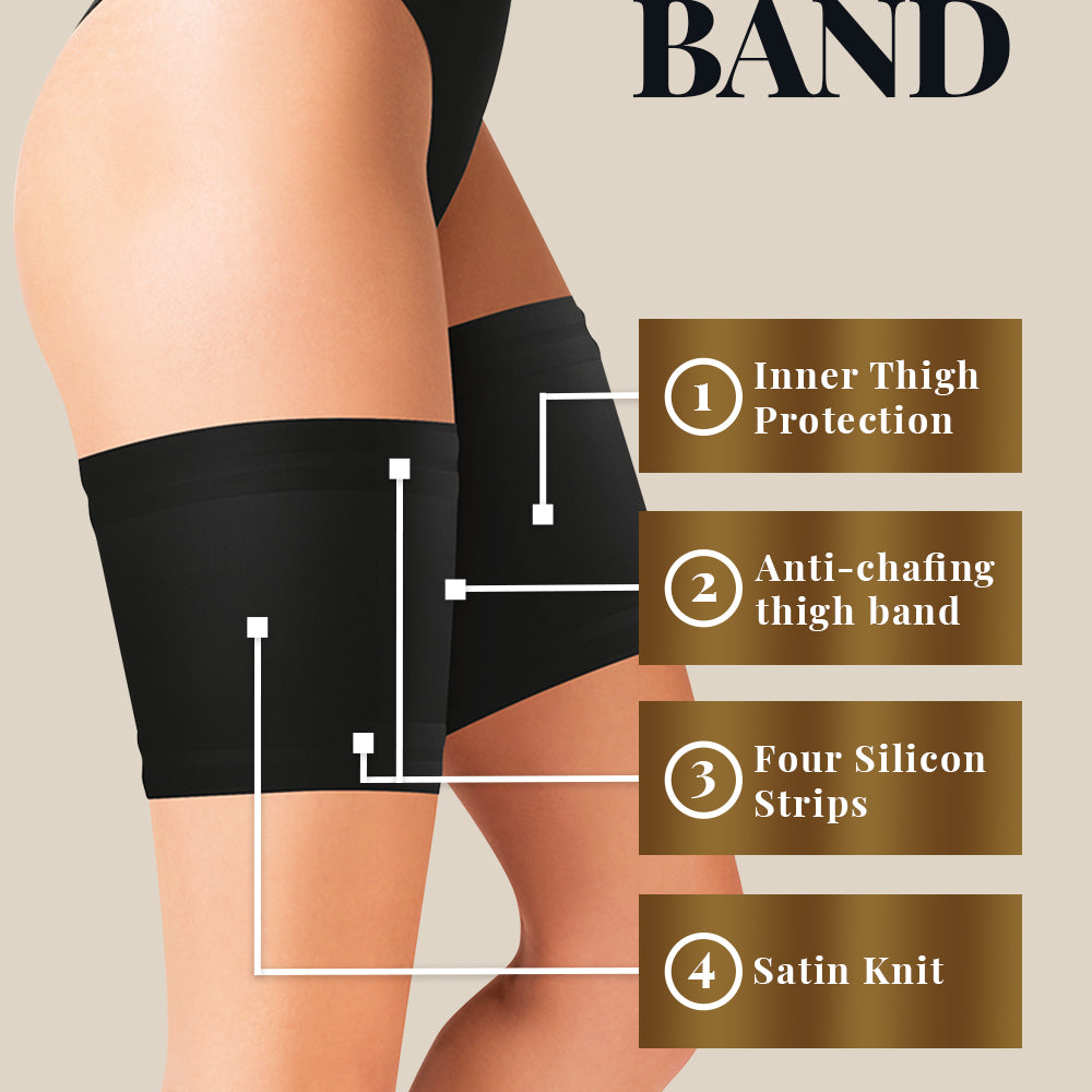 Gabriella Satin Thigh Band 510 Black | Hosiery, thighband | Gabriella