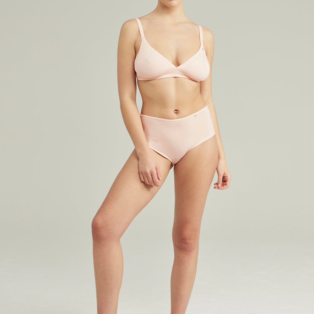 
                      
                        The Second Skin Stretch High Waist Brief Blush Pink | Briefs &amp; Thongs | Nudea
                      
                    