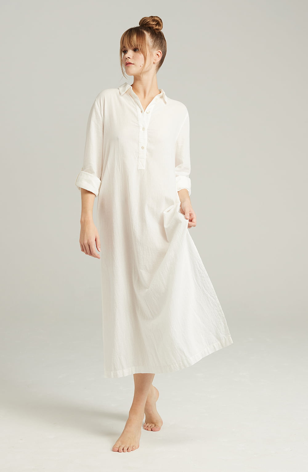 The Maxi Shirt Organic Cotton White | Nightdresses | Nudea