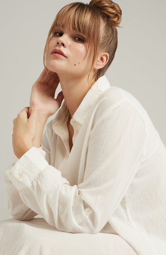 The Maxi Shirt Organic Cotton White | Nightdresses | Nudea